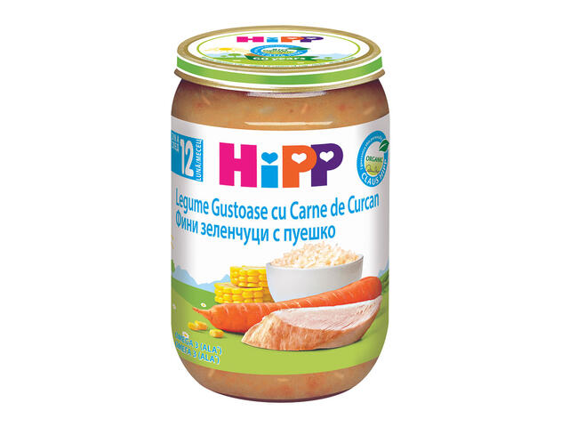 Meniu Eco Hipp Curcan si Legume, 220 g