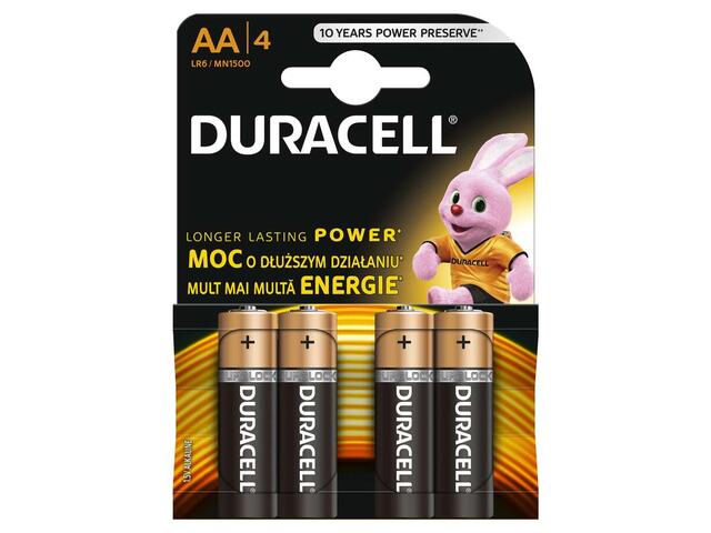 Duracell baterii alcaline AA 4 buc