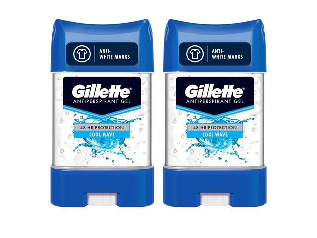 Pachet Promo: 2 x Deodorant antiperspirant stick Gillette Clear Gel Cool Wave, 70 ML