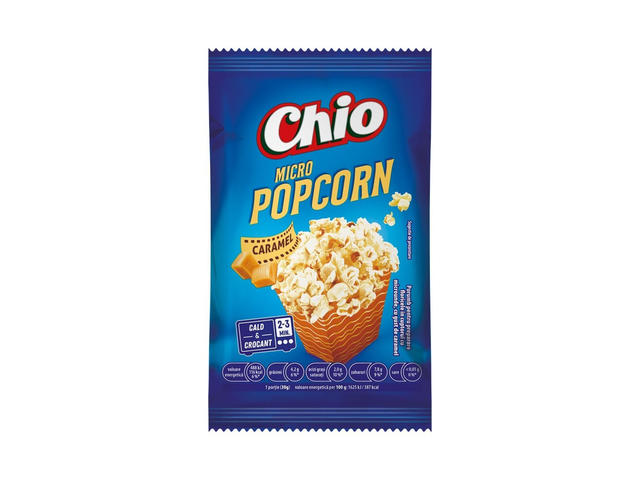 Popcorn cu caramel, pentru microunde, Chio, 90 g