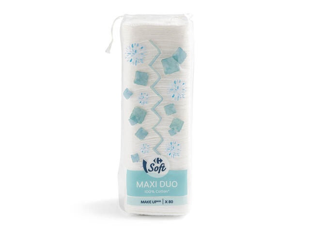 Dischete demachiante patrate Carrefour Soft 80 bucati