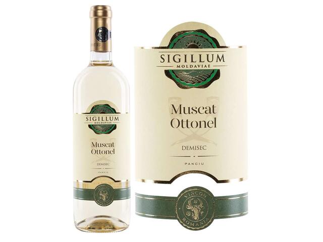 Sigillum Moldaviae Muscat Ottonel Vin alb demisec 13% alcool 0.75 l