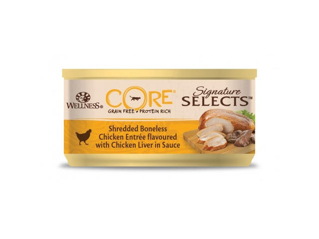 Hrana umeda pentru pisici Wellness Core Signature Select cu pui si ficat de pui in sos 79 g