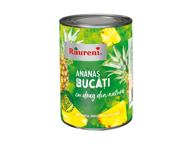 Compot de ananas bucati Raureni 567g