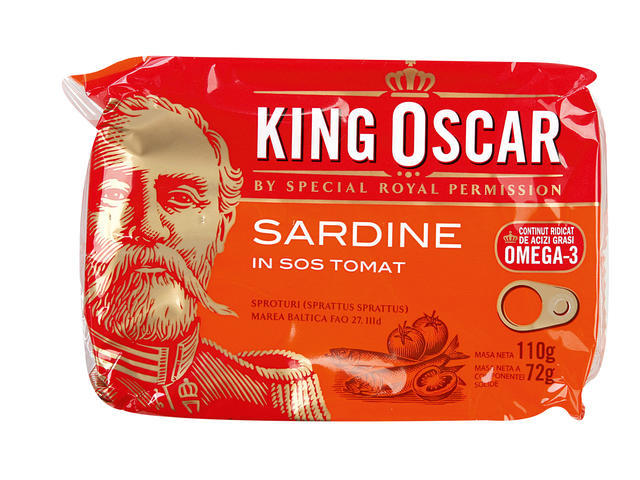 SARDINE &#206;N SOS DE TOMATE 100G King Oscar