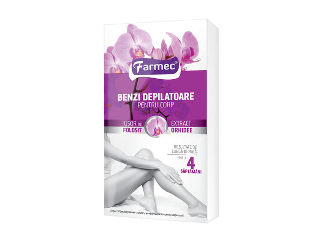 Benzi depilatoare cu extract de orhidee Farmec pentru corp