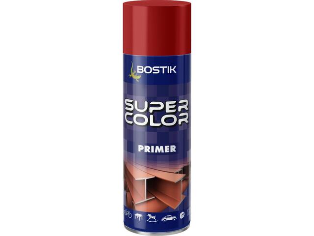 Vopsea spray grund acrilic cu uscare rapida Bostik Super Color, rosu, interior/exterior, 400 ml