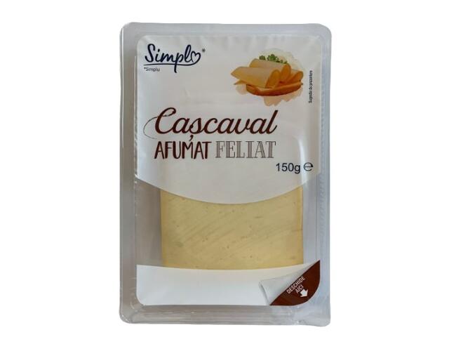 Cascaval afumat din lapte de vaca feliat 150g Simpl