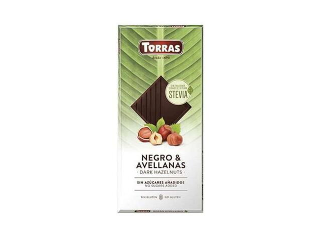 Ciocolata neagra cu alune 54%cacao 125g Torras