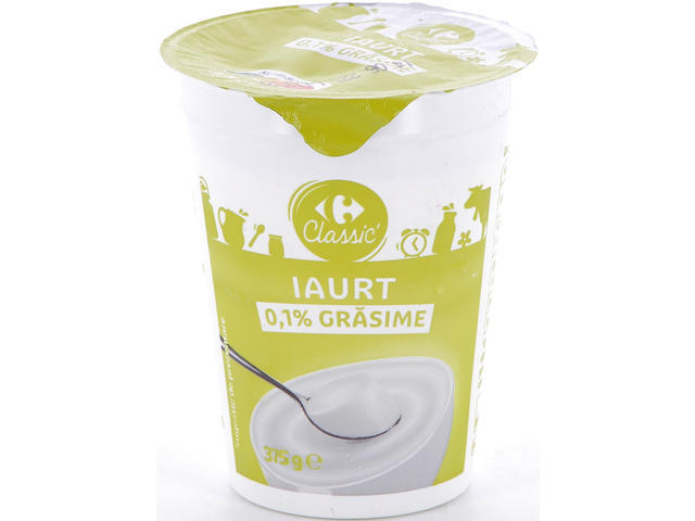 Iaurt degresat 0.1% grasime Carefour Classic 375 g