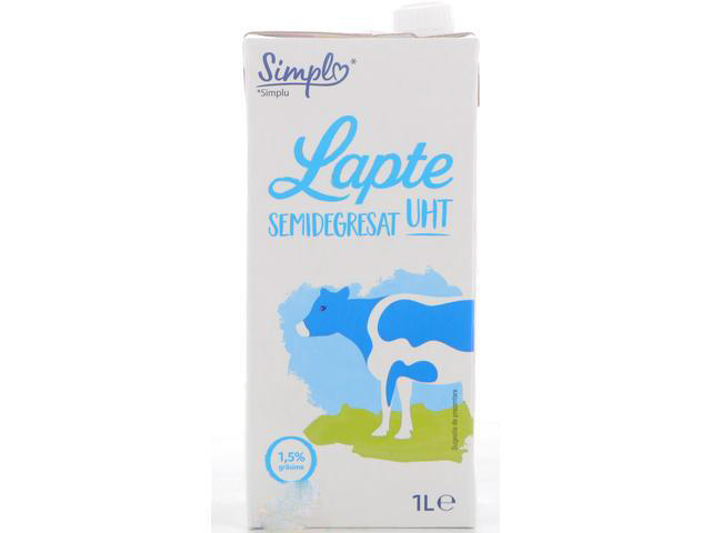 Lapte UHT semidegresat 1.5% grasime 1 l