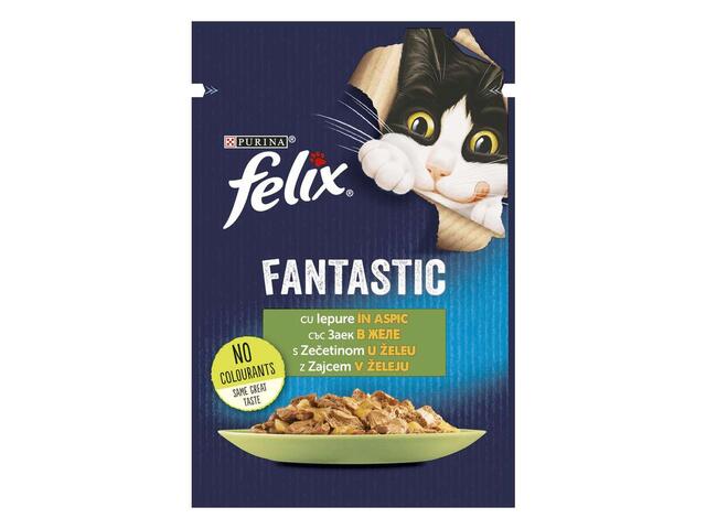 Felix Fantastic Hrana umeda pentru pisici cu iepure in aspic 85 g