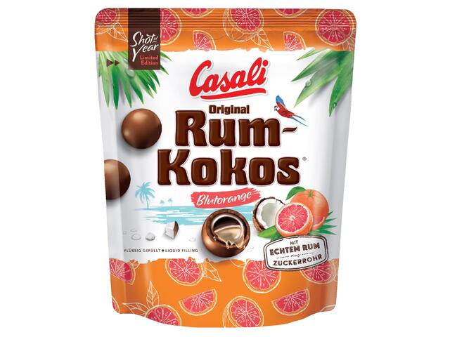 Bomboane Casali Rum Kokos cu aroma de portocala rosie 175g