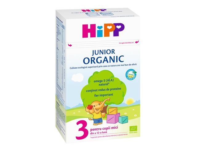 HIPP 3 JR ORGANIC LAPTE DE CRESTERE 500G