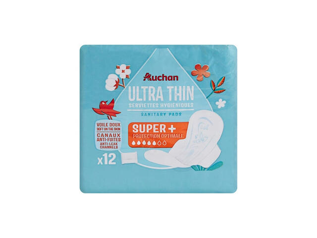 Absorbante igienice Auchan, 5 picaturi, 12 buc