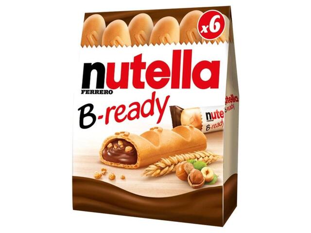 Nutella B-ready Napolitana umpluta cu crema de alune de padure cacao specialitati de grau 6 x 22 g