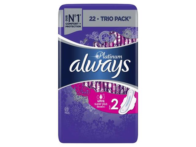 Always Ultra Platinum Night Super Plus absorbante 22 bucati