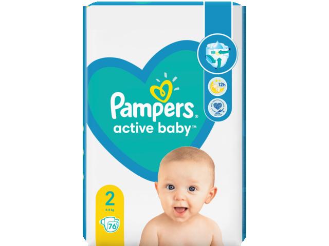 Scutece Active Baby Marimea 2 Nou Nascut 4-8kg 76buc Pampers