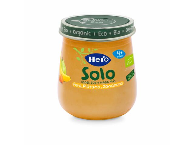 Piure Pere, Banane Si Morcovi 120G Eco +4, Hero Baby Solo