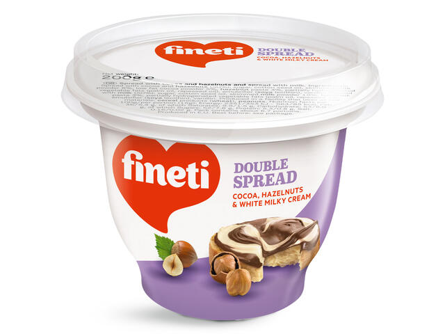 Fineti, crema cu cacao, alune de padure si crema alba de lapte 200g