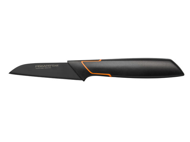 Cutit pentru curatat Fiskars Edge, otel inoxidabil japonez, 8 cm, Negru