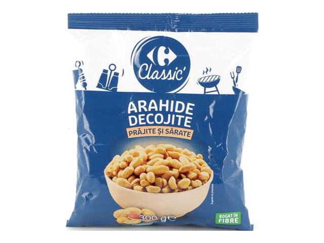 Arahide decojite & prajite in ulei cu sare 300g Carrefour