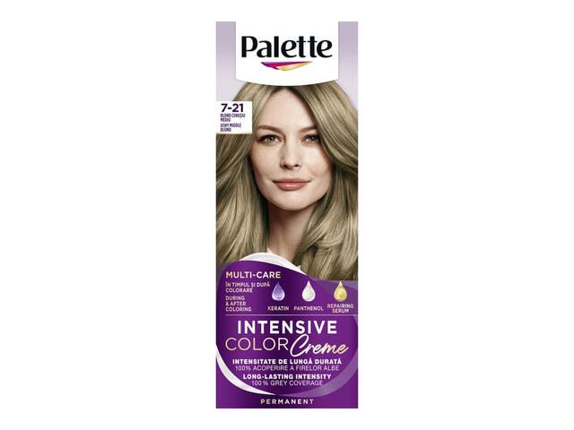 Vopsea de par Palette Intensive Color Crème 7-21 Blond Cenusiu Mediu, 110 ml