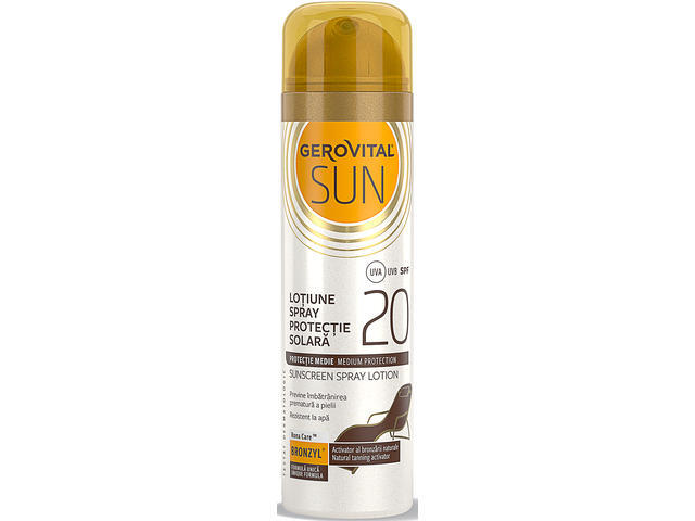 Lotiune spray protectie solara FPF20 Gerovital 150ML