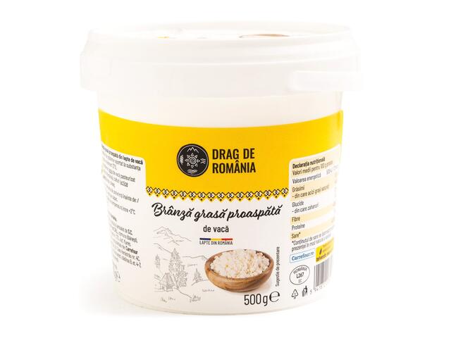 Branza Grasa Proaspata De Vaca Drag De Romania 500G
