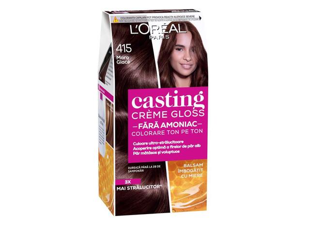 L Oreal Paris Casting Creme Gloss 415 Maro Glace Vopsea de par semi-permanenta fara amoniac, 180ml