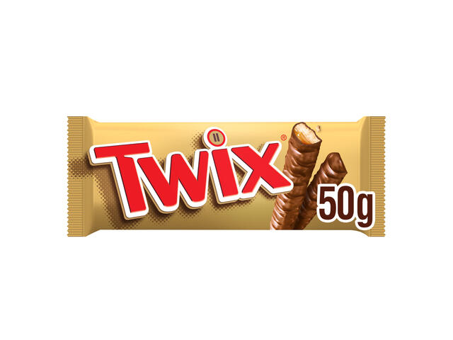 Twix biscuit si caramel invelit in ciocolata cu lapte 2 x 25 g (50 g)