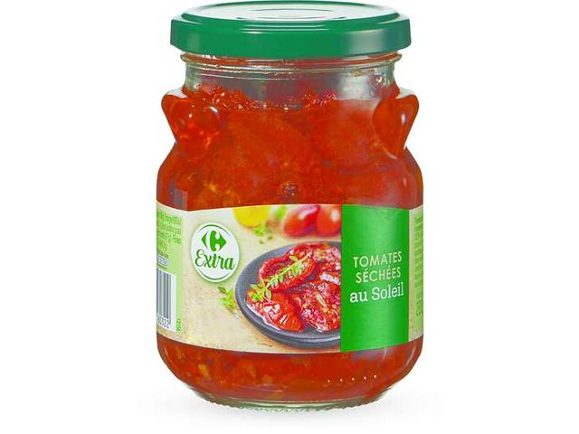 Rosii uscate cu ulei de floarea soarelui si usturoi Carrefour 280g