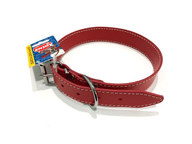 Zgarda din piele Enjoy XL Rosu 22x550mm