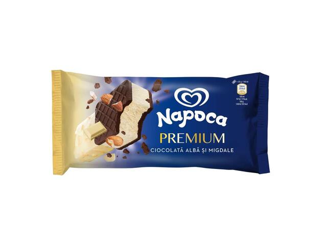 Napoca Premium Inghetata sandwich ciocolata alba si migdale 83 g