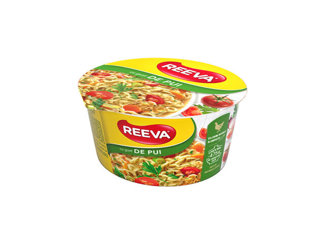 REEVA Taitei de preparare rapida cu gust de pui, caserola 75 g, 24 buc/bax