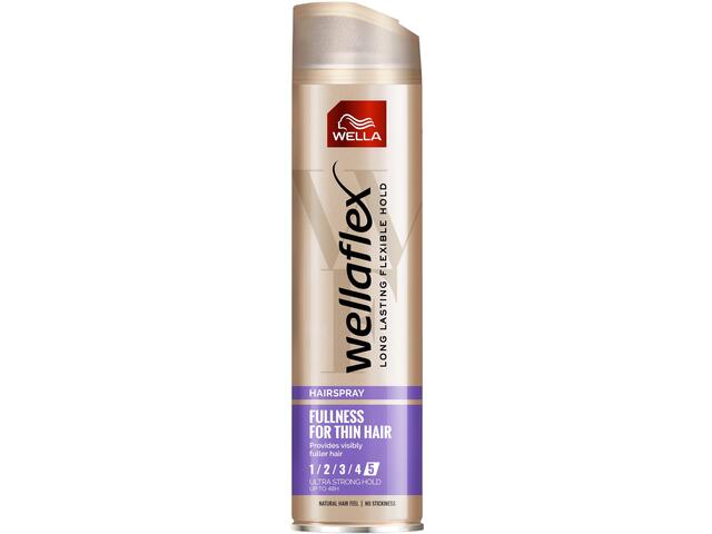 Fixativ pentru par Wellaflex Fullness For Thin Hair cu fixare ultra puternica, Fixare: 5/5, 250 ML