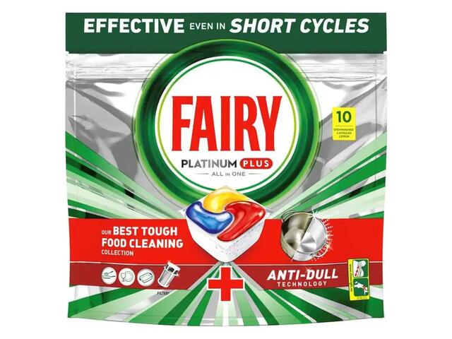 Detergent pentru masina de spalat vase Platinum Plus Anti Dull 10 spalari Fairy