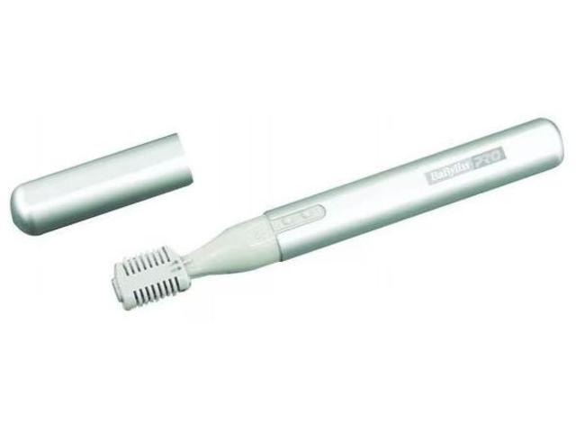 Mini trimmer facial BaByliss Pro FX757E, Pieptene de 2 marimi (Alb)