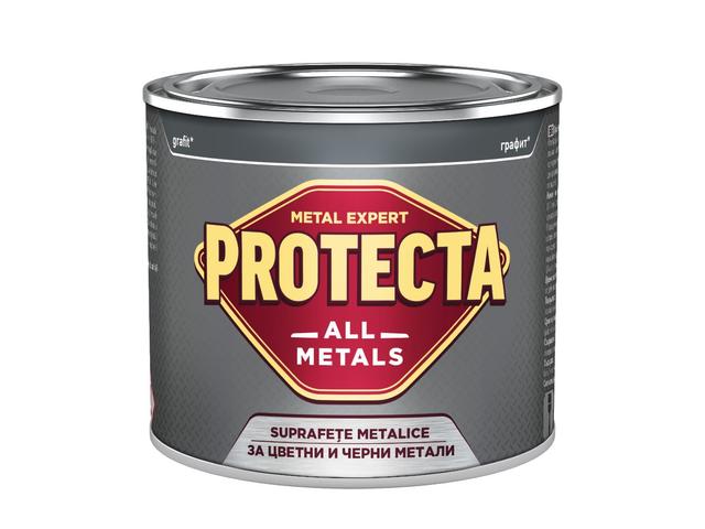 Vopsea alchidica/ email Protecta All Metals, grafit, interior/exterior, 0.5L
