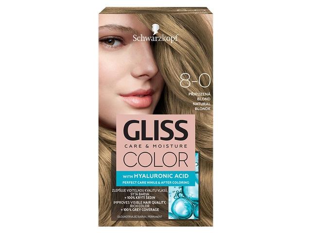 Vopsea de par Schwarzkopf Gliss Color 8-0 Blond Natural, 142 ML