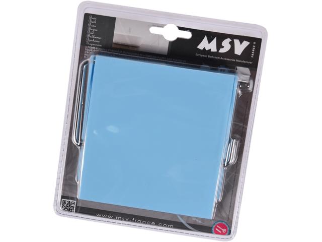 Suport hartie igienica MSV, plastic-metal, bleu, 13 x 15 x 11,5 cm