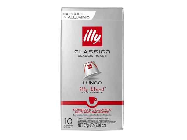 Cafea capsule Illy Classico Lungo, intensitate 5, 10 bauturi x 100 ml, compatibile cu sistemul Nespresso Original®*, 57 g