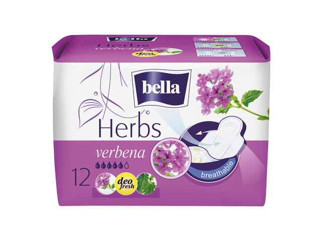 Absorbante Bella Herbs Verbina, 12 bucati