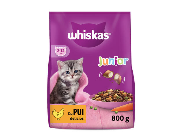 Whiskas Junior hrana uscata cu pui pentru pisici junioare 800g