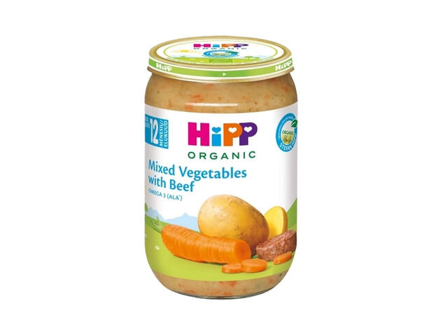 Piure eco cu mix de  legume si carne vita  Hipp,  220 g