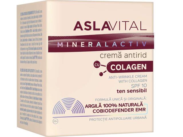 Aslavital Mineralactiv SPF10 crema antirid cu colagen 50 ml