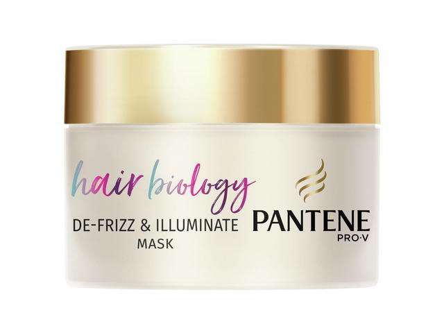 Masca de par Pantene Pro-V Hair Biology De-frizz & Illuminate pentru par electrizat sau uscat, 160 ML