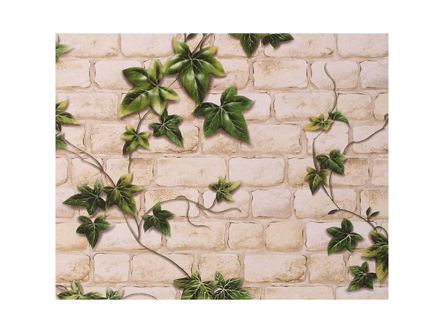 Tapet hartie As Creation 980434, model caramida, bej si verde, 10 x 0.53 m