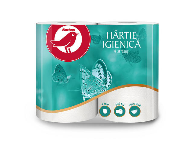 Hartie igienica Auchan 4 role, 4 straturi