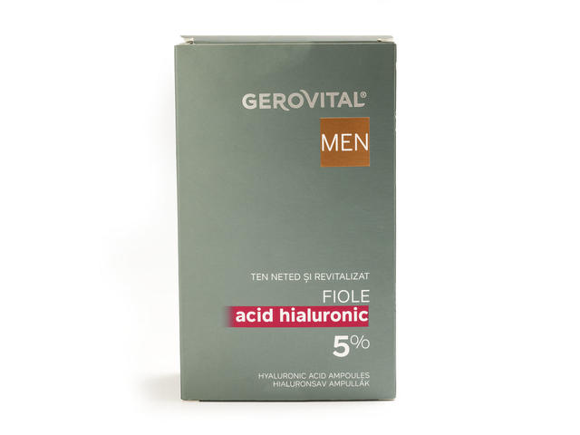 Fiole Cu Acid Hialuronic Pentru Barbati Gerovital Men 10X2 Ml